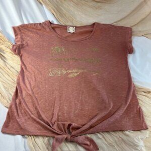 TruSelf Womens Pink Arrow Short Sleeve Tee Size M
